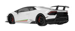 Render of a white Huracan Performante with carbon rear diffuser
