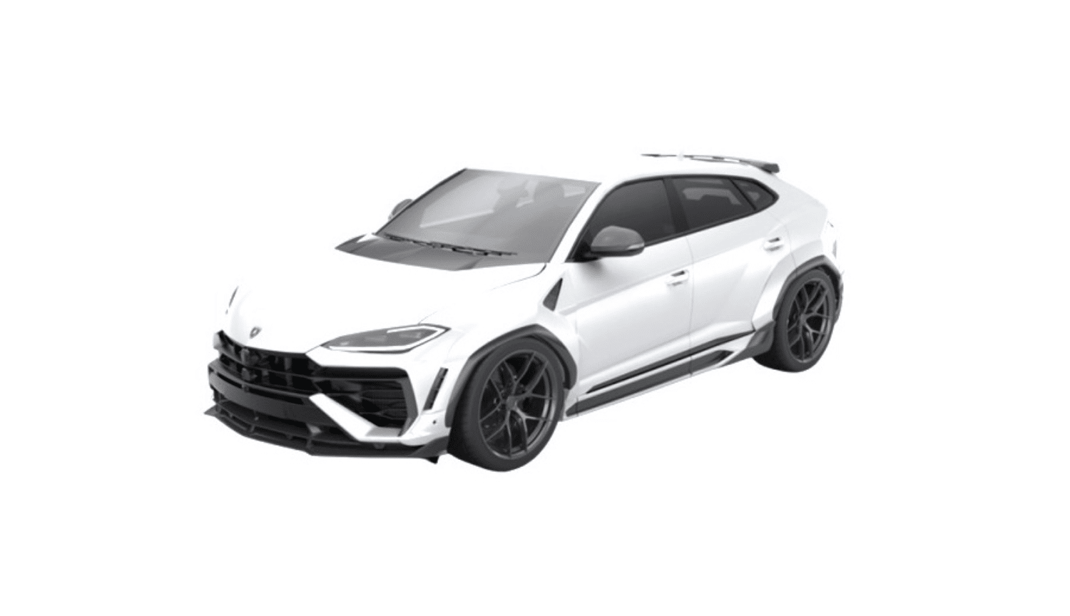 Render of a white Urus S with the front upper lip