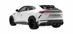 Render of a white Urus rear with the trailer package diffuser