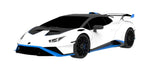 Render of a white Huracan STO with carbon side intake vents