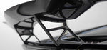 Close-up of the Urban carbon rear wing and billet pylons on a Lamborghini Huracan