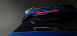 Urban carbon upper rear wing on a blue VW Golf R Mk8