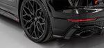A back close up view of a car fitted with Urban Automotive Carbon Fiber Rear Bumper Canards Audi RSQ8 2020+