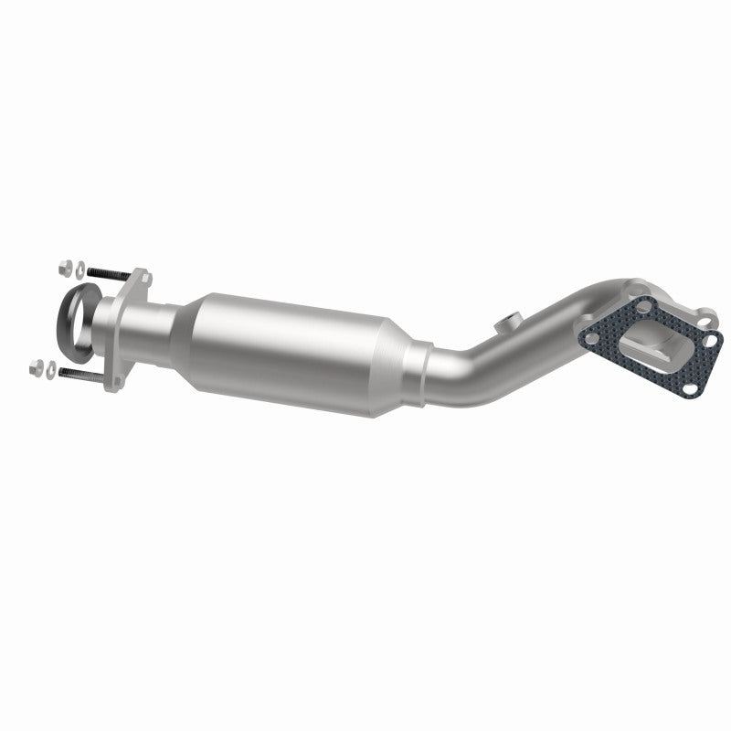 MagnaFlow 551548 carb manifold converter, front three-quarter view of the turntable spin