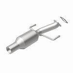 MagnaFlow 557966 carb direct-fit catalytic converter, rear view of the turntable spin