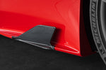 Capristo carbon fiber side fin on a red Ferrari 458 Speciale