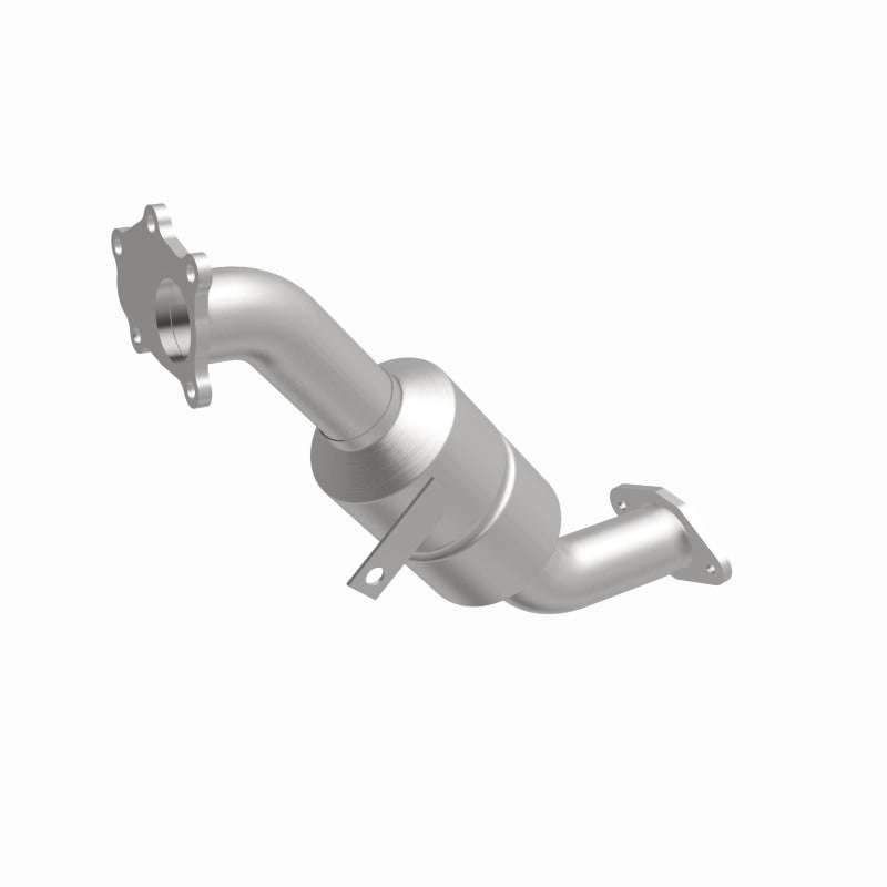 MagnaFlow 5411015 carb direct-fit catalytic converter, front three-quarter view of the turntable spin