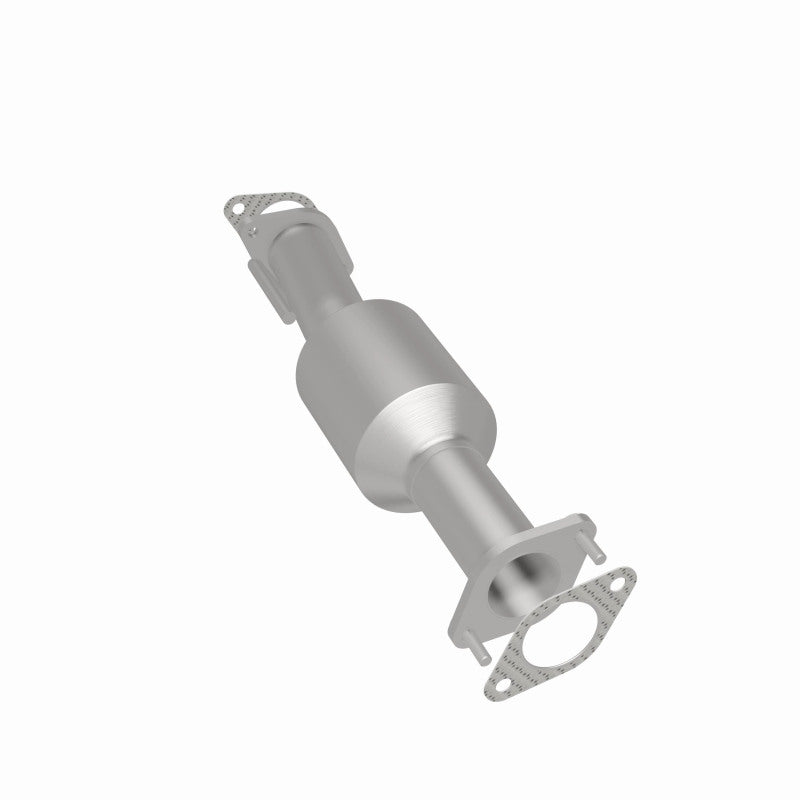 MagnaFlow 5592579 carb direct-fit catalytic converter, rear three-quarter view of the turntable spin