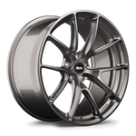 Gunmetal gray alloy wheel with multi-spoke design and black center cap isolated on white background - APEX Wheels wheel for 20x9.5 ET33 5x114.3 - Anthracite