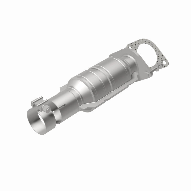 MagnaFlow 5421269 carb direct-fit catalytic converter, rear view of the turntable spin