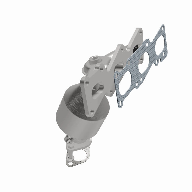 MagnaFlow 5582201 carb manifold converter, opposite front three-quarter view of the turntable spin