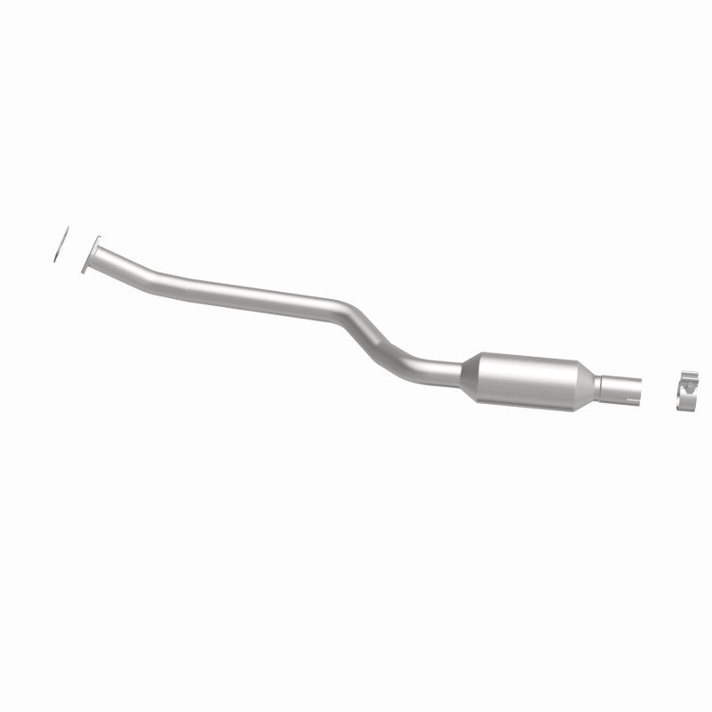 MagnaFlow 5571375 carb direct-fit catalytic converter, side view of the turntable spin