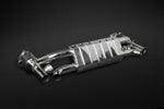 Capristo 991.2 Carrera valved exhaust with sport cats, angled side view