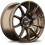 Bronze finish alloy wheel with ten-spoke design and center cap, shown at three-quarter angle on white background - APEX Wheels wheel for 18x10 ET36 5x130 - Satin Bronze