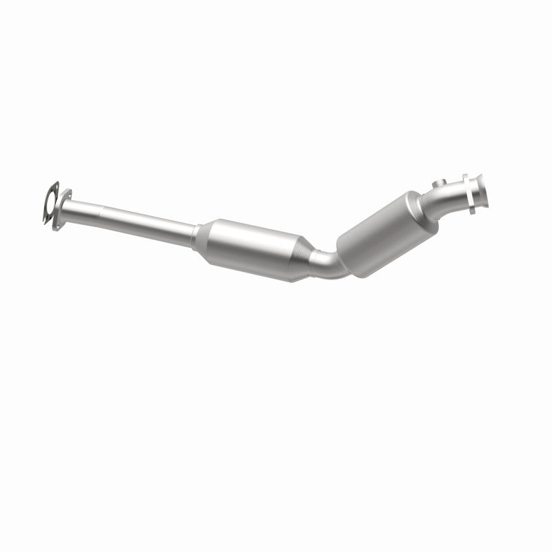 MagnaFlow 551058 carb direct-fit catalytic converter, opposite rear three-quarter view of the turntable spin