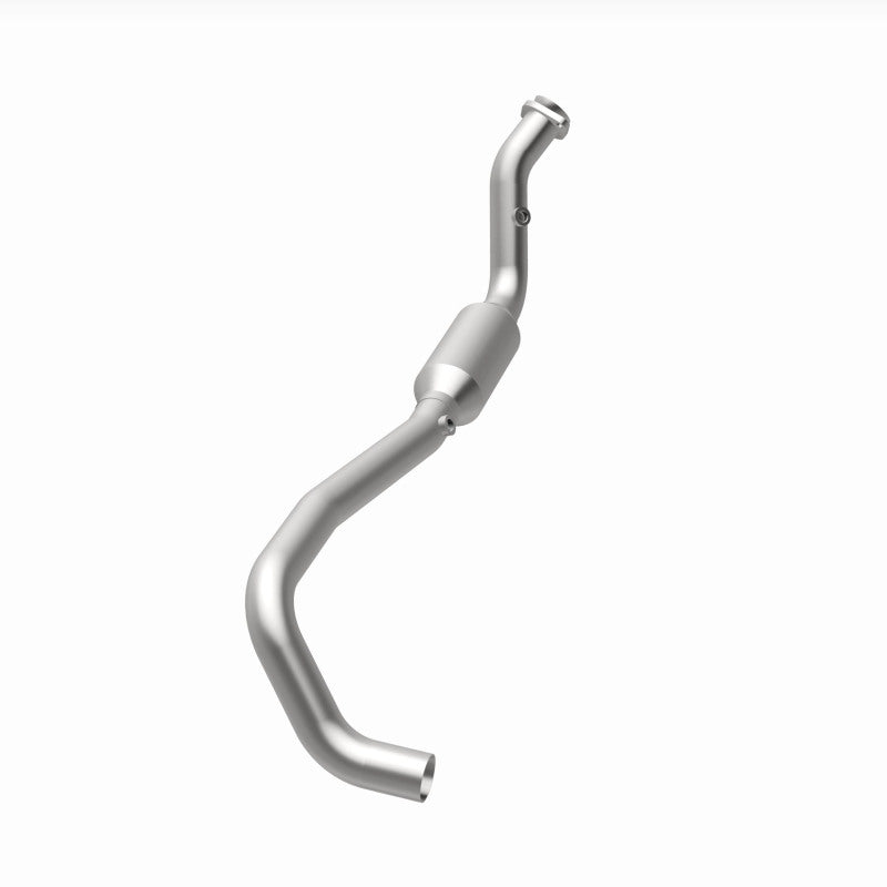MagnaFlow 4651596 carb direct-fit catalytic converter, opposite rear three-quarter view of the turntable spin