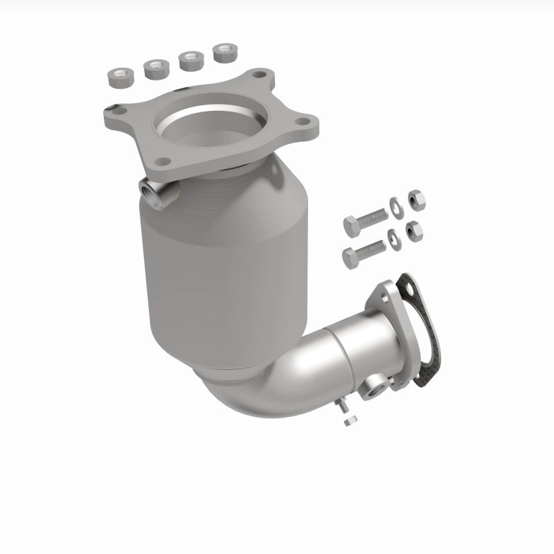 MagnaFlow 6511822 epa direct-fit catalytic converter, front three-quarter view of the turntable spin