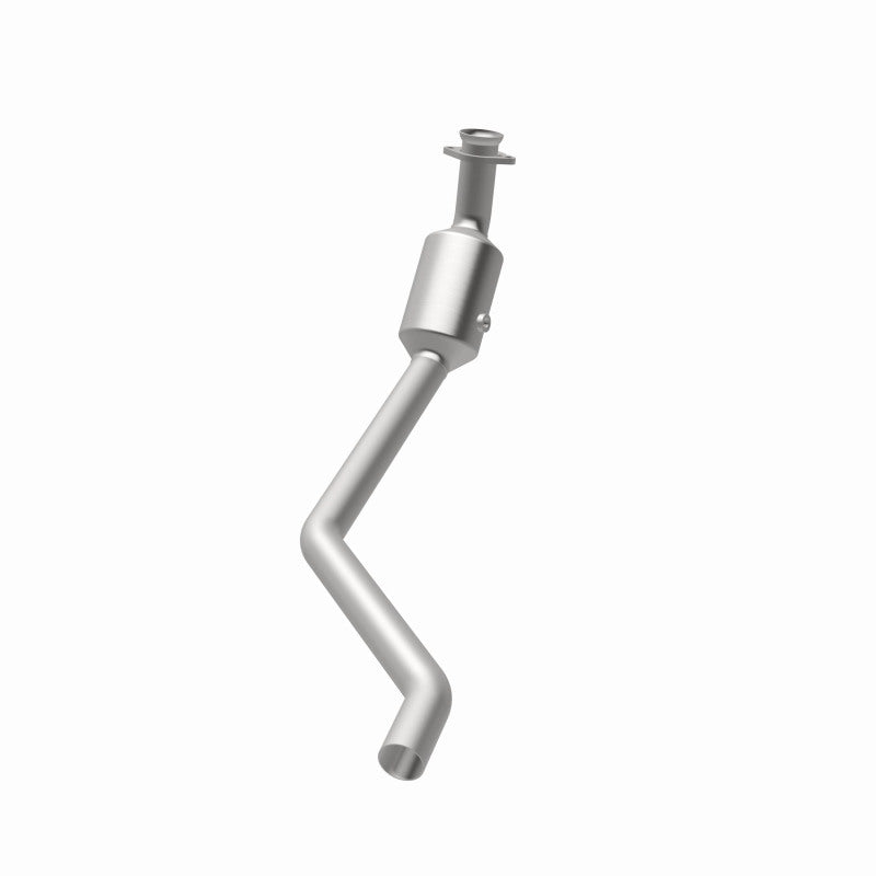 MagnaFlow 5461224 carb direct-fit catalytic converter, opposite rear three-quarter view of the turntable spin