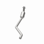 MagnaFlow 5461224 carb direct-fit catalytic converter, opposite rear three-quarter view of the turntable spin