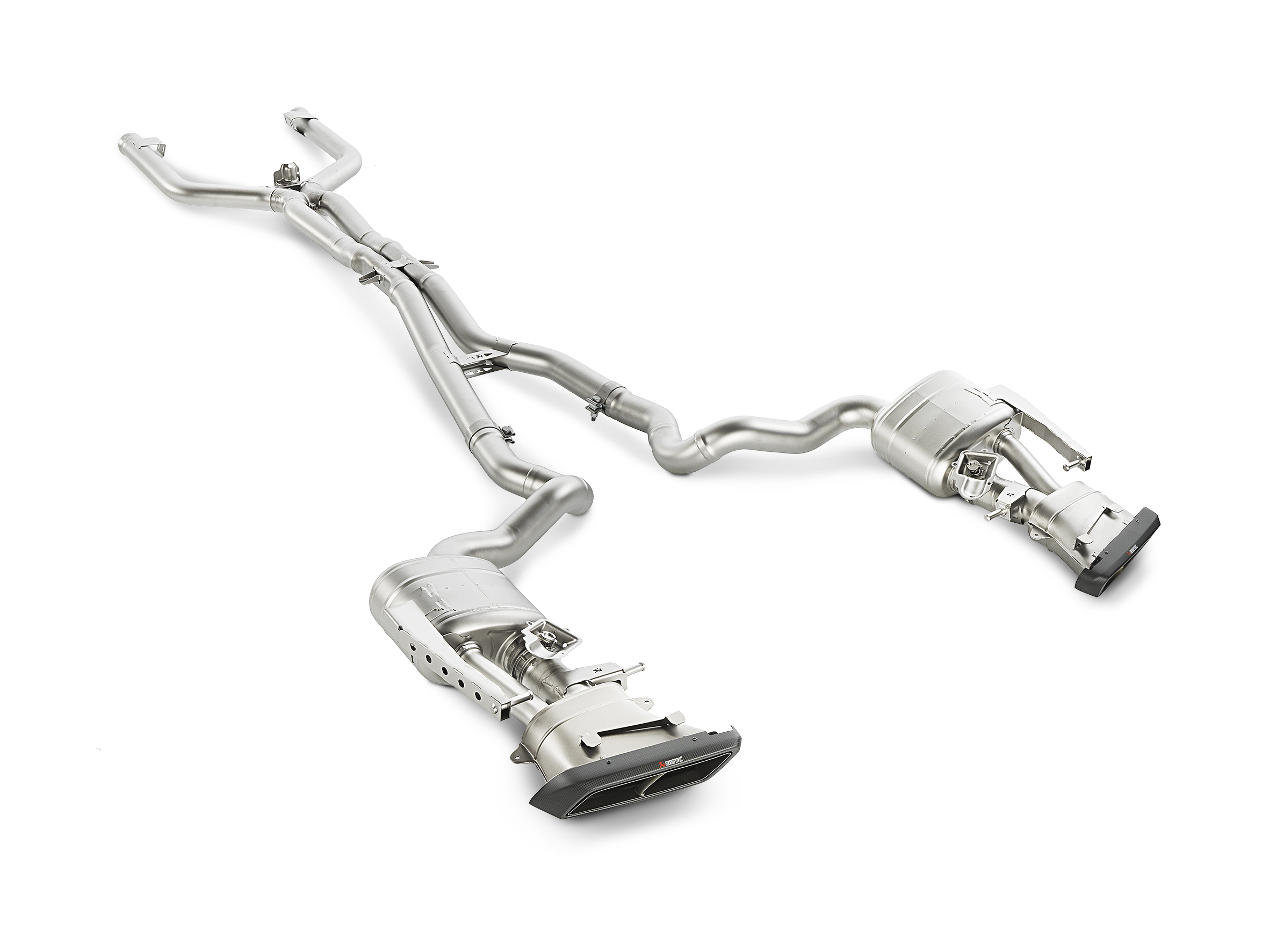 Akrapovic Mercedes-AMG C63 (C205/W205) Evolution Link Pipe Set (Titanium) E-ME/T/3 for Mercedes-Benz C63 AMG Coupe C205 2017-2021, side view