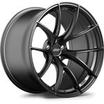 Dark gunmetal aluminum alloy wheel with five-spoke design featuring curved spokes and center cap on white background - APEX Wheels wheel for 20x11.5 ET3 5x115 - Satin Black