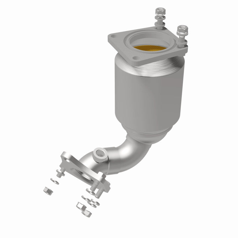 MagnaFlow 5582846 carb direct-fit catalytic converter, rear view of the turntable spin