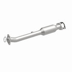 MagnaFlow 21-121 oem grade direct-fit catalytic converter, front three-quarter view of the turntable spin