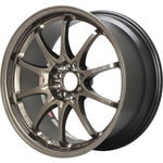 A front view of Volk Racing CE28N Wheel 18x8.5 5x100 44mm Bronze with white background
