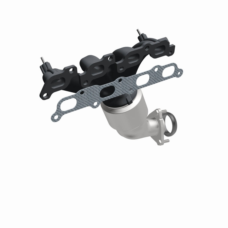 MagnaFlow 4583327 carb manifold converter, front three-quarter view of the turntable spin