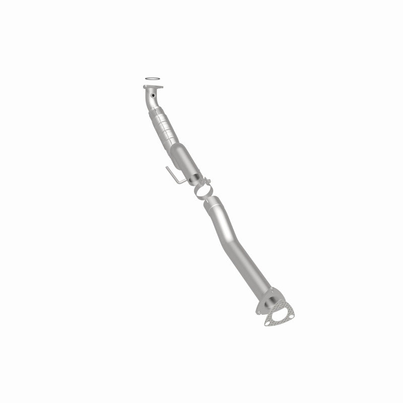 MagnaFlow 5582534 carb direct-fit catalytic converter, rear three-quarter view of the turntable spin