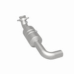 MagnaFlow 5551419 carb direct-fit catalytic converter, rear three-quarter view of the turntable spin