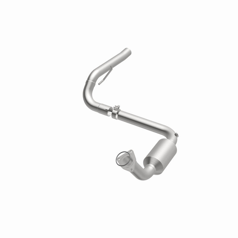 MagnaFlow 5451418 carb direct-fit catalytic converter, opposite front three-quarter view of the turntable spin
