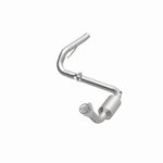 MagnaFlow 5451418 carb direct-fit catalytic converter, opposite front three-quarter view of the turntable spin