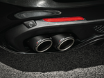 Akrapovic Alfa Romeo Stelvio Quadrifoglio Slip-On Line (Titanium) w/Titanium/Carbon Fiber Tips S-AR/TI/6H for Alfa Romeo Stelvio Quadrifoglio 949 2018-2027, top view