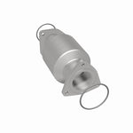 MagnaFlow 5592862 carb direct-fit catalytic converter, rear three-quarter view of the turntable spin