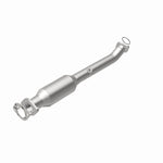 MagnaFlow 21-121 oem grade direct-fit catalytic converter, rear view of the turntable spin