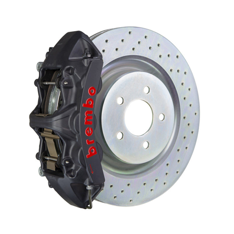 Camaro Brembo 6-piston front kit, black hard-anodized GT-S caliper, 355mm drilled 1-piece disc