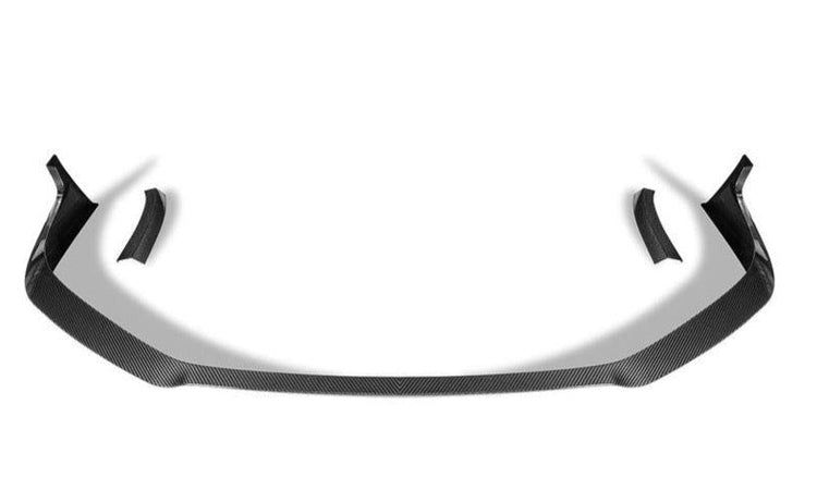 A top view of TECHART Carbon Fiber Front Spoiler Gloss Porsche 991.2 GT3 RS with white background