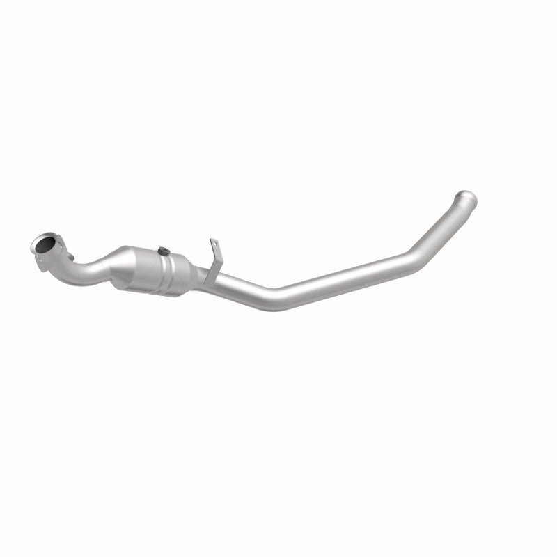 MagnaFlow 5551716 carb direct-fit catalytic converter, front three-quarter view of the turntable spin