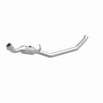MagnaFlow 5551716 carb direct-fit catalytic converter, front three-quarter view of the turntable spin