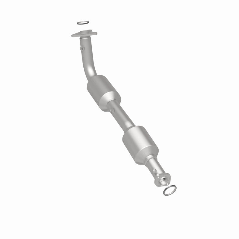 MagnaFlow 5481626 carb direct-fit catalytic converter, rear three-quarter view of the turntable spin