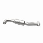 MagnaFlow 5551428 carb direct-fit catalytic converter, opposite rear three-quarter view of the turntable spin