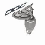 MagnaFlow 52743 oem grade manifold converter, rear view of the turntable spin