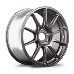 Gunmetal alloy wheel with ten-spoke design, showing front and side profile on white background - APEX Wheels wheel for 19x9 ET48 5x130 - Anthracite