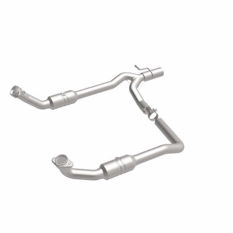 MagnaFlow 5551294 carb direct-fit catalytic converter, front three-quarter view of the turntable spin