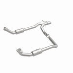 MagnaFlow 5551294 carb direct-fit catalytic converter, front three-quarter view of the turntable spin
