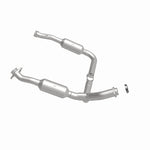 MagnaFlow 5551598 carb direct-fit catalytic converter, side view of the turntable spin