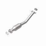 MagnaFlow 557457 carb direct-fit catalytic converter, rear view of the turntable spin