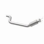 MagnaFlow 5561400 carb direct-fit catalytic converter, opposite rear three-quarter view of the turntable spin