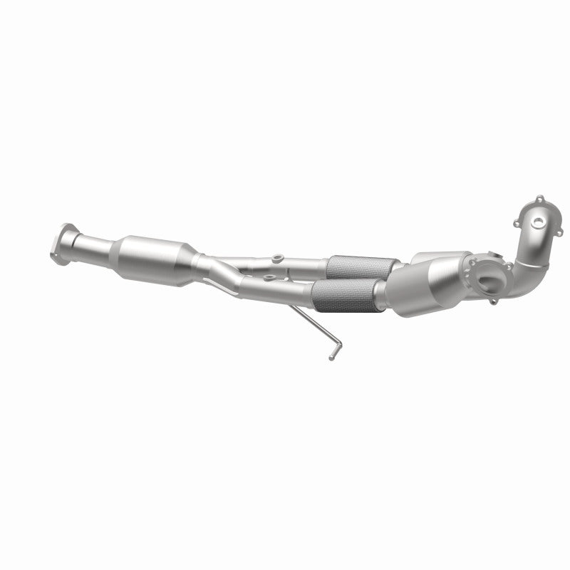 MagnaFlow 52160 oem grade direct-fit catalytic converter, opposite rear three-quarter view of the turntable spin